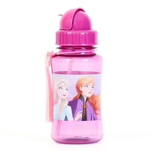 Garrafa Escolar 350ml Frozen II com Canudo Roxa U / Roxo