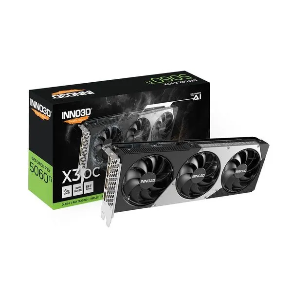 Placa de Vídeo Geforce Rtx 5060 Ti X3 Oc 8GB GDDR7 128-Bit N506T3-08D7X-193075L Inno3d Placa de Vídeo Geforce Rtx 5060 Ti X3 Oc 8GB GDDR7 128-Bit Inno3d
