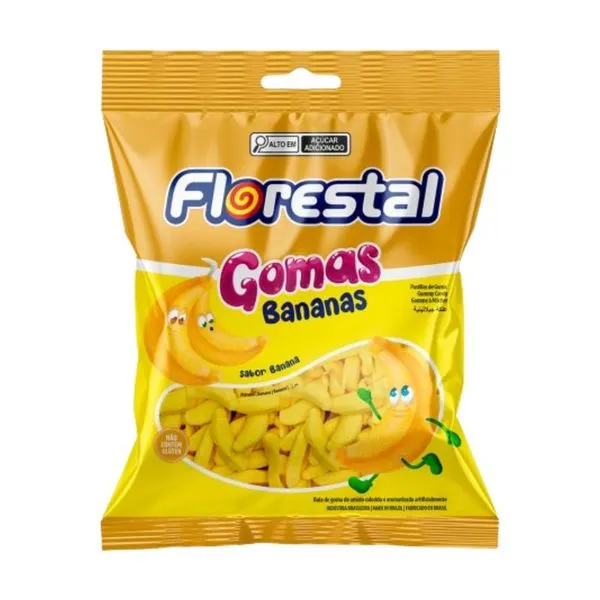 Bala de Goma Florestal Banana 150g BALA FLORESTAL 150G BANANAS