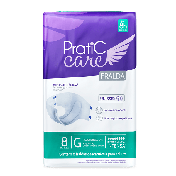 Fralda Pratc Care Geriatrica (G) Com 8 Un