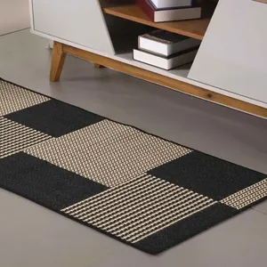 Tapete Passadeira Sisal Lancer Retangular 100x66CM 87% Polipropileno 13% Poliéster para Corredor e Cozinha Ps32 Preto Tapete Passadeira Sisal Lancer Retangular 100x66CM 87% Polipropileno 13% Poliéster Ps32 Preto
