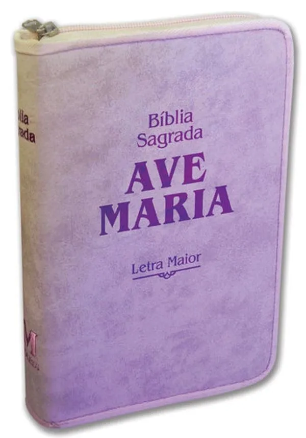 Bíblia Sagrada Ave Maria - Letra Maior - Rosa Zíper