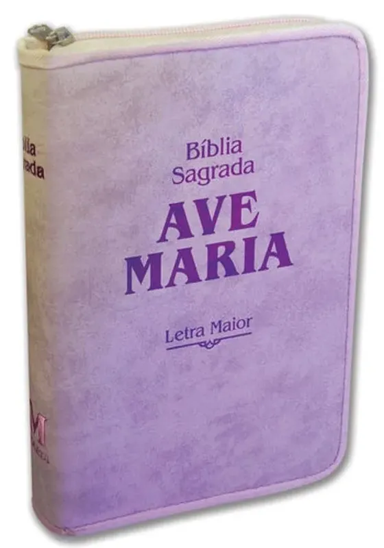 Bíblia Sagrada Ave Maria - Letra Maior - Rosa Zíper