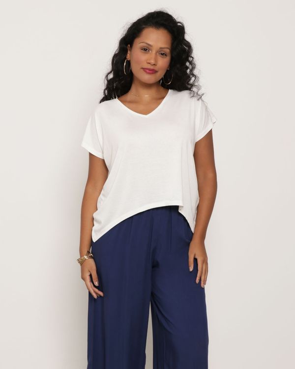 Blusa Feminina Gola V Off White P