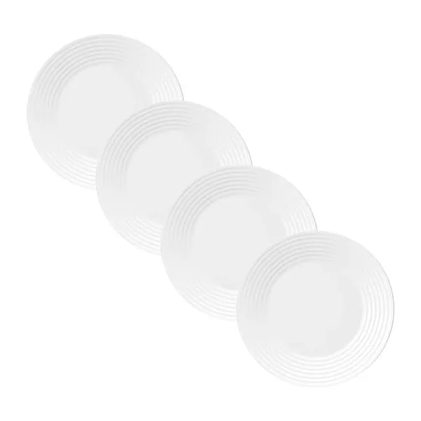 Kit com 4 Pratos Duralex Opaline Saturno Fundo 23,5cm - Nadir