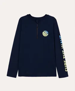 camiseta infantil manga longa proteção uv azul 12