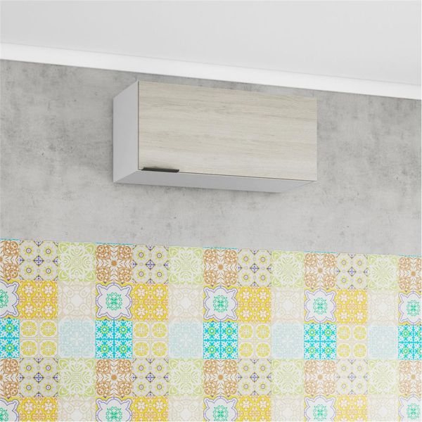 Armário de Geladeira Rubi com 1 Porta Bartira Branco com Freixo