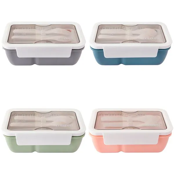 Marmiteira 2 Travas e 1 Colher Plástico Sortido 850ml 19,5x11,5x7,5cm LM1511 - Honeyhome