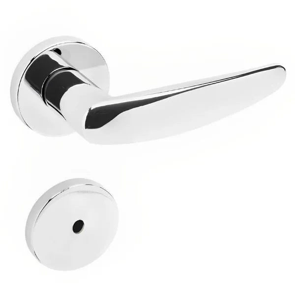 Conjunto De Fechadura 515p Em Zamac Para Banheiro St2-55 Roseta 327 De Inox Cromado - 28305008-0 - La Fonte