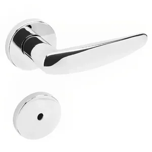 Conjunto De Fechadura 515p Em Zamac Para Banheiro St2-55 Roseta 327 De Inox Cromado - 28305008-0 - La Fonte