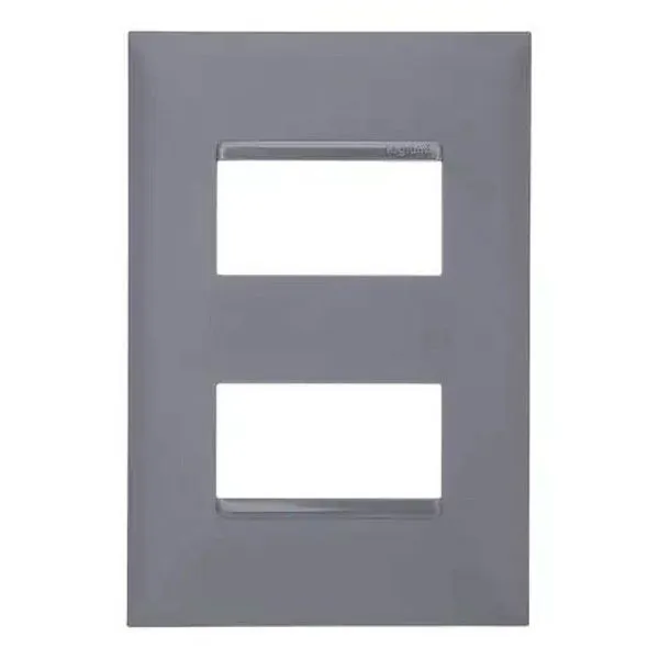 Placa 4x2" Legrand Pial Plus+ 2 Seções Separadas Cinza 618506CZ (MP)