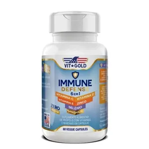 Multivitamínico Immune Defense 6 em 1 com Própolis Vitgold 60 Cápsulas