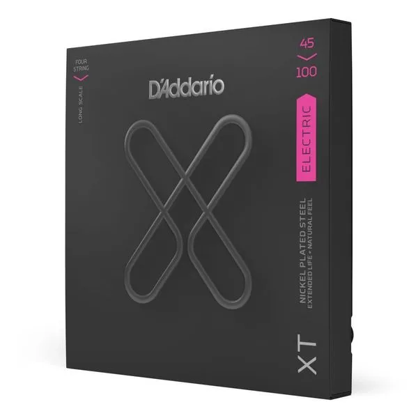 Encordoamento para Baixo 4 Cordas Revestido XTB45100 Roundwound Coated Escala Longa D'Addario Encordoamento para Baixo 4 Cordas Revestido XTB45100 XT Nickel D'Addario