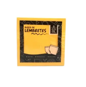 Bloco Anotações Adesivo 100 Folhas Laranja Neon