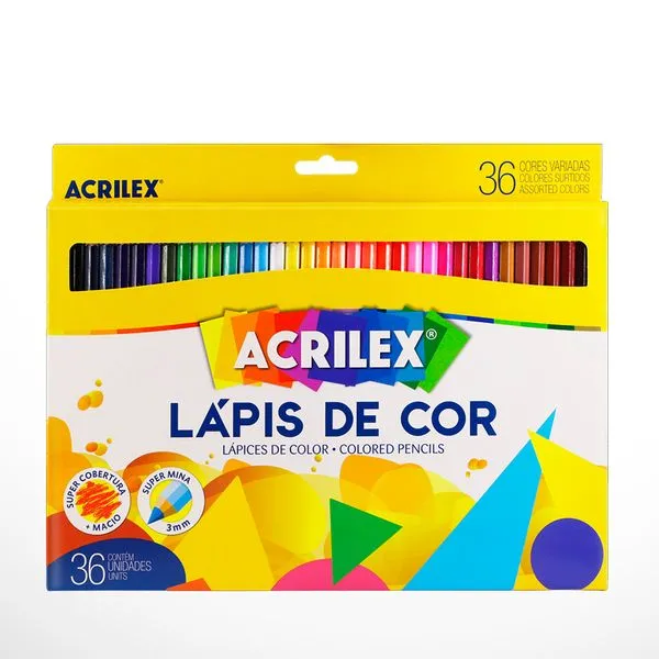 Lápis de Cor Hexagonal 36 Cores Ref. 9626 - Acrilex