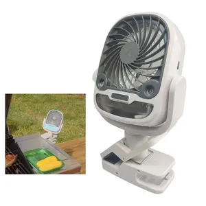 Ventilador De Mesa Bateria Recarregavel Usb 3 Velocidades Giratorio 360 Graus Portatil