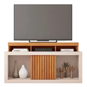 Rack Bancada para Tv até 55 Polegadas 1 Porta Dragon Caemmun Freijó com Off White