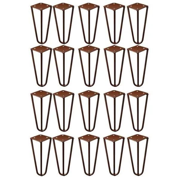 Kit 20 Pés De Metal 15 Cm Legs Mesas De Centro Puffs Bronze