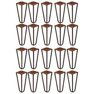 Kit 20 Pés De Metal 15 Cm Legs Mesas De Centro Puffs Bronze