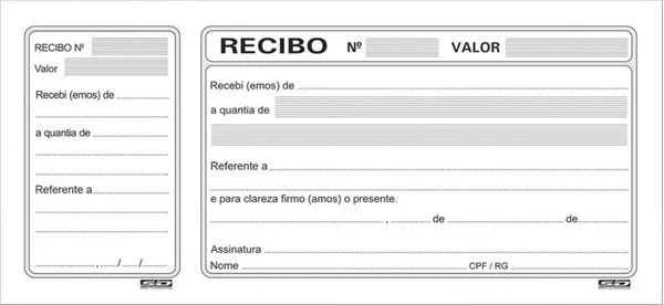 Bloco Recibo Comercial Com Canhoto 50 Folhas