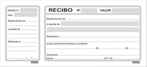 Bloco Recibo Comercial Com Canhoto 50 Folhas