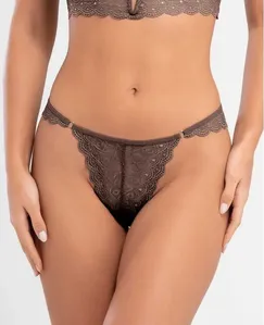CALCINHA FIO DENTAL RENDA SOUL MARRON MÉDIO M
