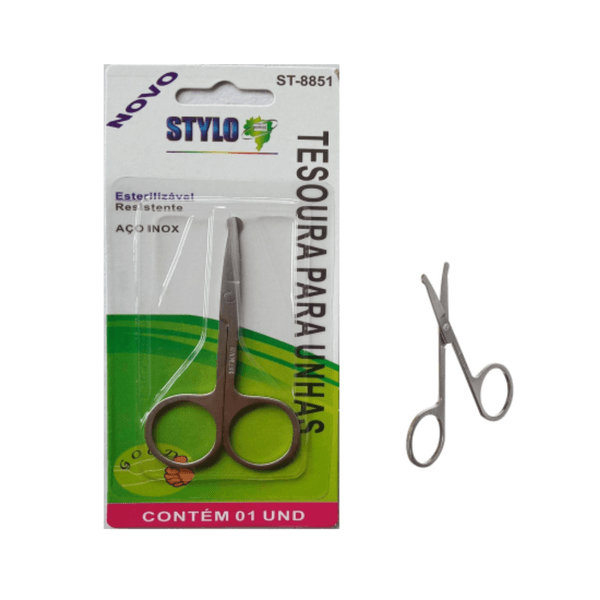 Tesoura Stylo Unha St-8851 Ponta Redonda