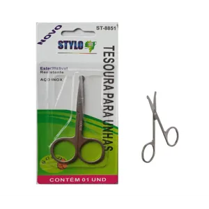 Tesoura Stylo Unha St-8851 Ponta Redonda