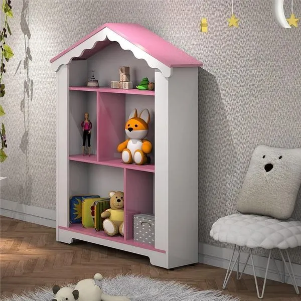 Estante Infantil Magic Branca Rosa