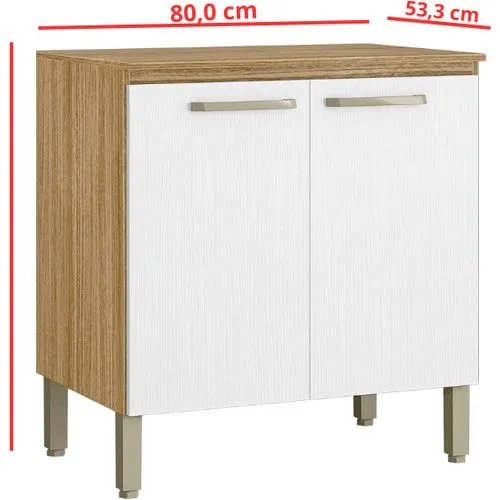 Balcão de Cozinha Paraná Ametista 2 Portas Freijó