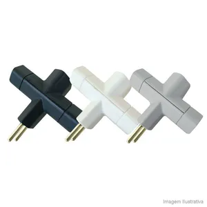 Adaptador para tomada T 3 saídas 2 polos 10A cinza Margirus