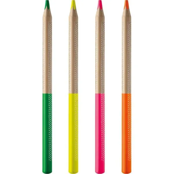 CANETA MARCA TEXTO TRIS LAPIS NEON JUMBO 4CORES