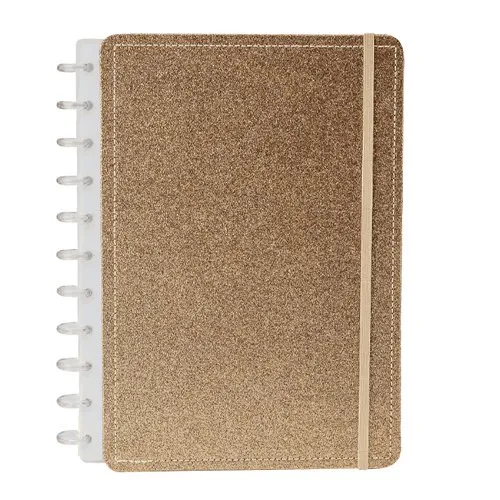 Caderno Diskô Shine Dourado M (MP)