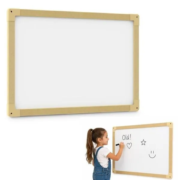 Quadro Branco de Parede Junges Quadro Branco 40x60cm Mdf para Recados Planejamento Escola Escritório Branco Quadro Branco de Parede Junges Quadro 40x60cm Mdf para Estudos Casa Escritório Branco