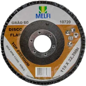 Disco Flap Grão 120 Melfi Disco Flap 4.1/2" 180x22,23mm Grão 120 Melfi