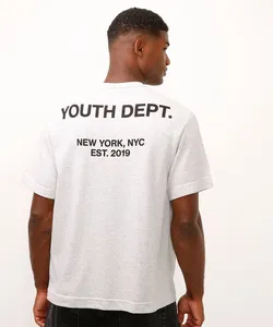 camiseta box de algodão youth dept cinza PP