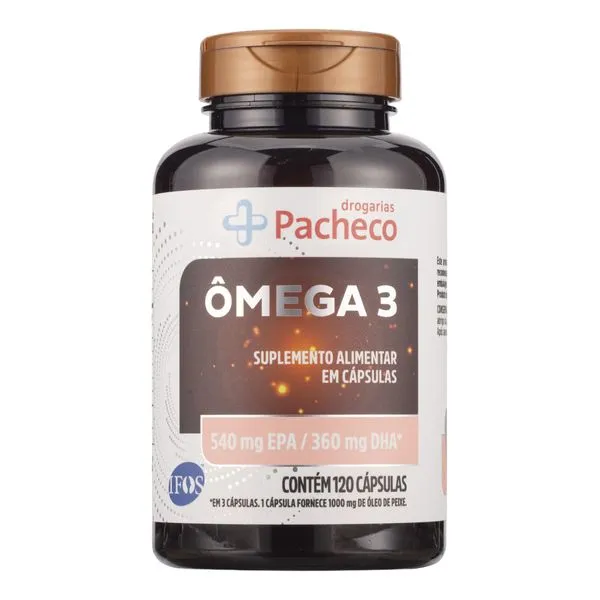 Suplemento Alimentar Ômega 3 1000mg Drogarias Pacheco 120 Cápsulas