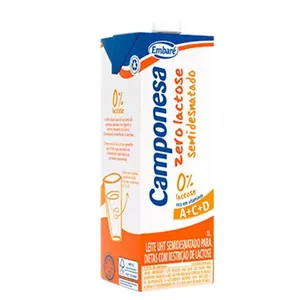 Lete Camponesa Zero Lactose Semi Desnatado 1 L