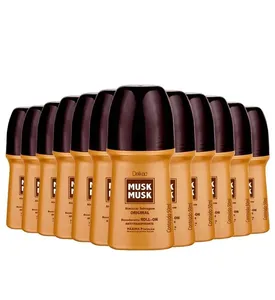 Kit Desodorante Roll On Musk Delikad 50ml - 12 Unidades