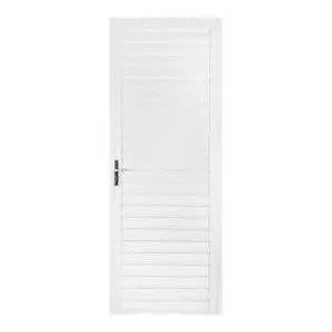Porta Palheta Alumínio Branco 210x80cm Metalflex Porta Palheta Alumínio Branco Direito 210x80cm
