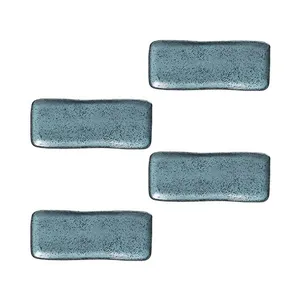 Conjunto de Travessas Retangulares Pequenas Porto Brasil Orgânico Night Sky 22x9,5cm - 4 Peças Azul