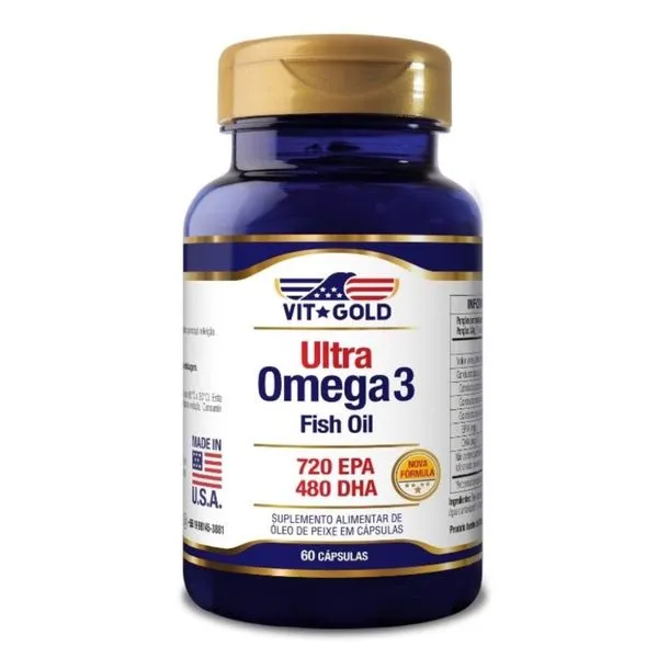 Suplemento Ultra Ômega 3 Fish Oil Vitgold 60 Cápsulas