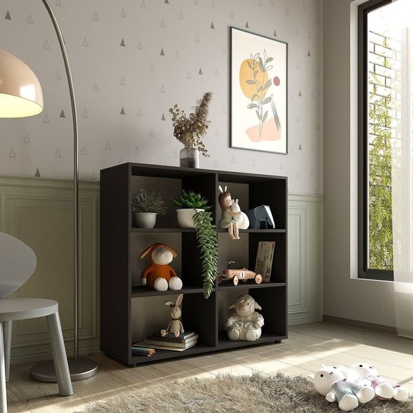 Estante Infantil Organizadora 6 Nichos Theo Yescasa Preto Perfect Touch