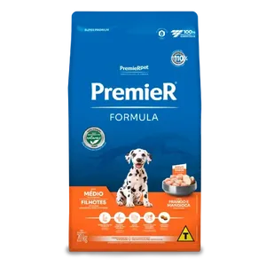Ração Premier Formula Cães Filhotes Raças Médias Frango 20 kg
