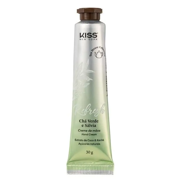 Creme Mãos Kiss NY Chá Verde Sálvia 30g | Hidratação Rápida