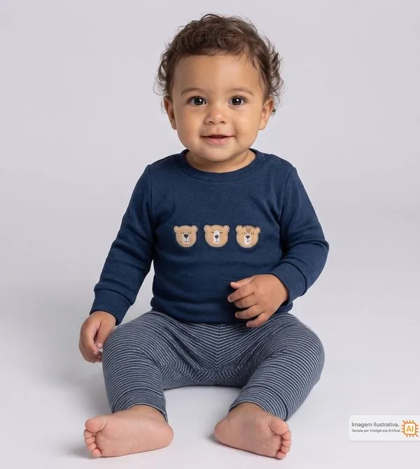 Conjunto Ursinhos Marinho - M