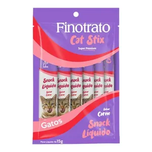 Pestico Cremoso Cat Stix Finotrato Carne 90g 6 Unidades (MP)
