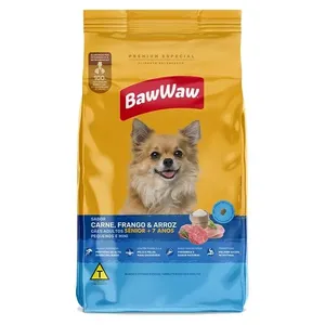 Ração Baw Waw Sênior Cão Raças Pequenas e Mini Carne, Frango e Arroz 5kg