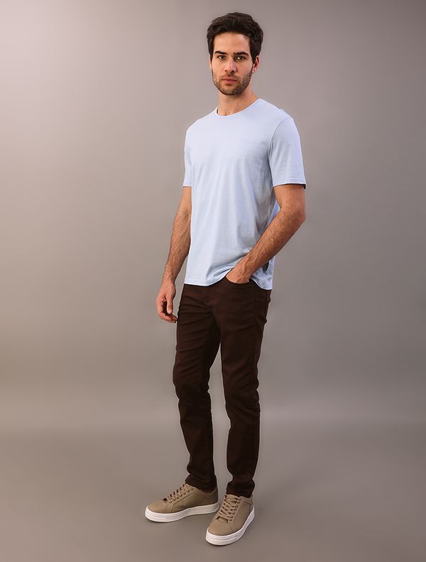 Camiseta Masculina Gola Careca Solid Liquid - Azul Bebe Camiseta Masculina Gola Careca Solid Liquid Azul Bebe Ggg