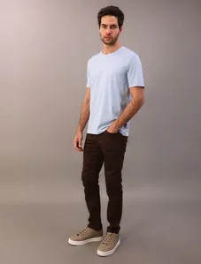 Camiseta Masculina Gola Careca Solid Liquid - Azul Bebe Camiseta Masculina Gola Careca Solid Liquid Azul Bebe Ggg